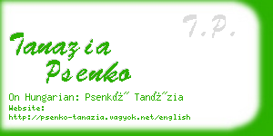 tanazia psenko business card